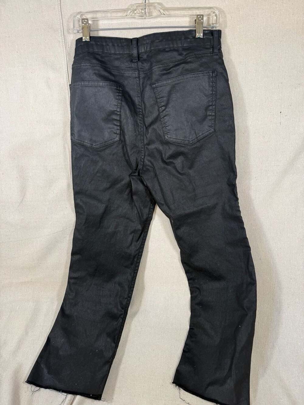 ZARA The Dreed Flare Black Coated Jeans - Picture 3 of 5